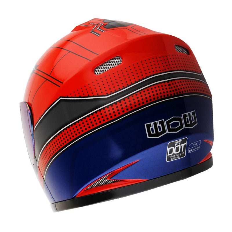 WOW Motorcycle Full Face Helmet Street Bike BMX MX Youth Kids Spider Red - Image 5